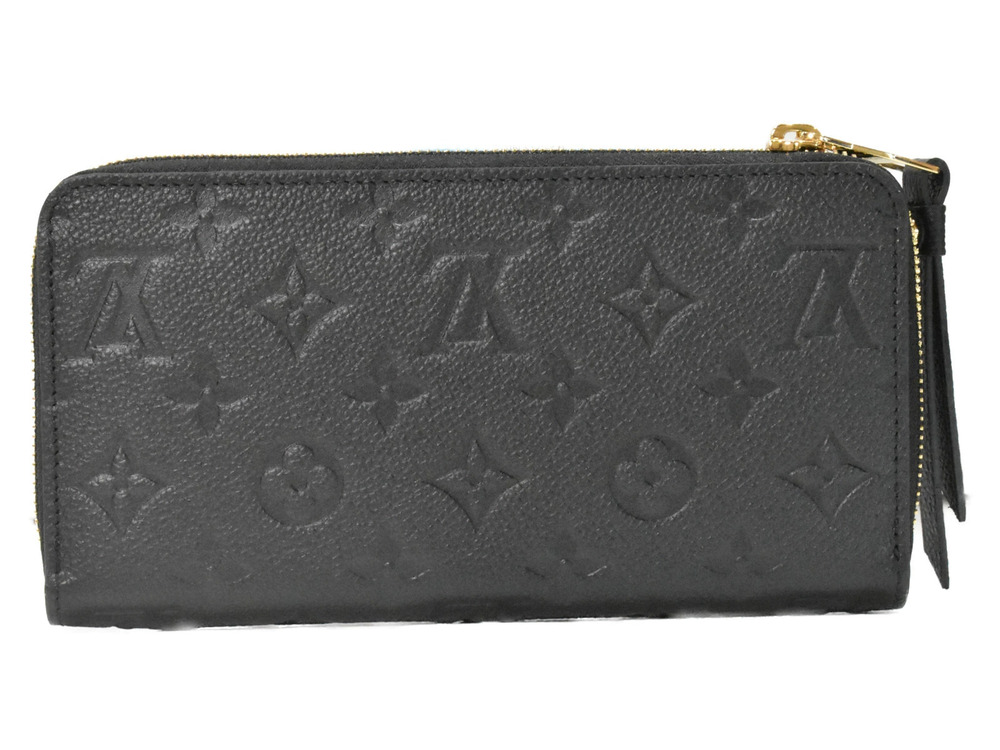 Louis Vuitton Black Noir Long Empreinte Wallet Leather Zippy Black